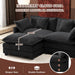 111.4-Inch L-Shaped Black High-Resilience-Deep-Seat Sectional Sofa