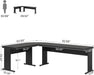 83-Inch Large L Shaped Desk, Reversible Executive Office Desk, Modern Corner Computer Table Business Workstation for Home Office, Black
