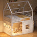 White FullSize House Loft Bed WithUnderbed Storage