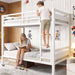 Heavy Duty Metal Bunk Bed TwinOverTwin WhiteUnderbedStorage