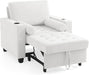 Beige Adjustable Sleeper Chair Sofa Bed Upholstered
