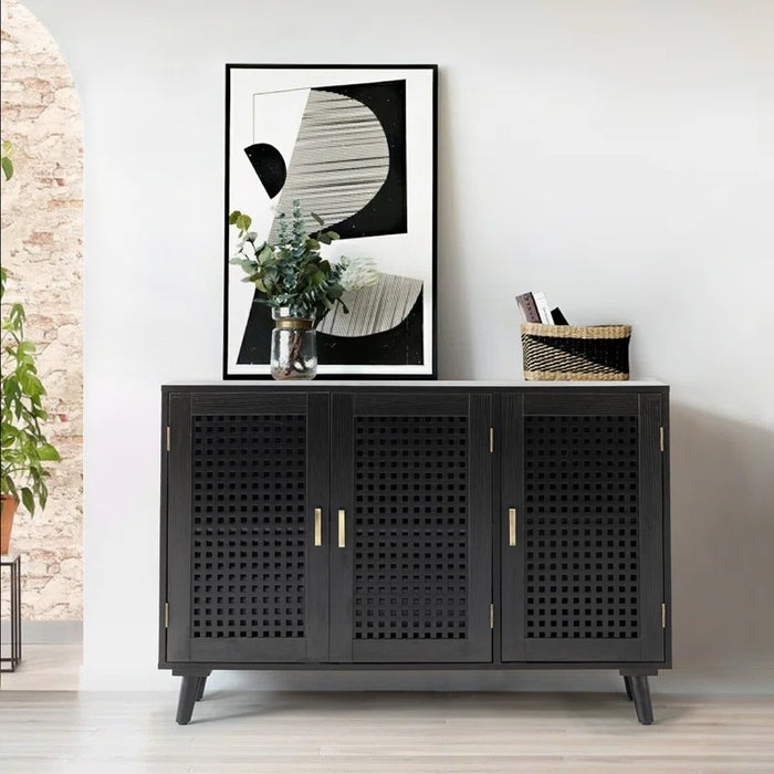 Aulbrey 44" Wide Lattice Doors Sideboard with Solid Legs