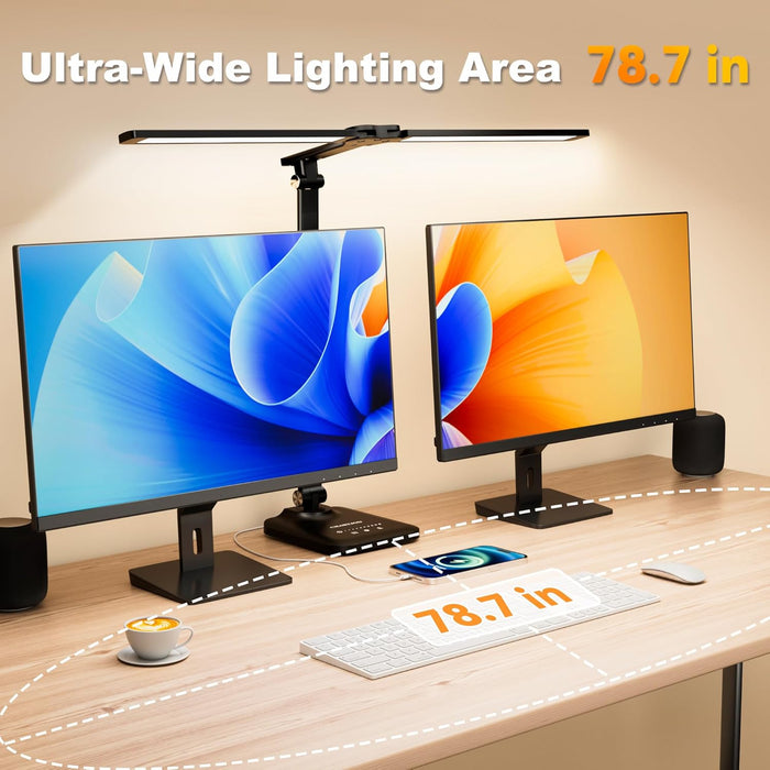 LED Desk Lamp for Office Home, Height Adjustable Architect Desk Light with USB Adapter, Stepless Dimming Desk Lamp Light for Reading, Study, Workbench