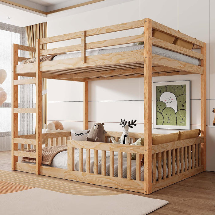 Premium Solid Pine FullOverFull BunkBed Rails Natural