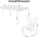 Snow White MarblePatterned Dining Table Set FivePiece