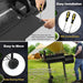 Charcoal Grill with Offset Smoker, Camping Barbecue Grill with Side Fire Box for Outdoor BBQ Smoking/Backyard Party Grilling, Thick Iron Steel & Dual Chamber Design, Thermometer & Chimney