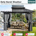 10X12Ft Hardtop Gazebo,Galvanized Steel Double Roof with Aluminum Frame,Outdoor Permanent Pavilion with Breathable Netting & Privacy Curtain for Patio,Backyard,Deck,Lawn,Gray