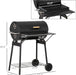 30" Portable Barrel Charcoal BBQ Grill, Steel Outdoor Barbecue Smoker with 370 Square Inches Cooking Space, Storage Shelf, Wheels for Garden Camping Picnic, Black