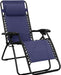 Zero Gravity Lounge Chair with Pillow, Foldable Outdoor Reclining Chair for Patio and Beach, Weather-Resistant Textilene, 300 Lb Capacity, 26", Navy Blue