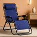 Zero Gravity Lounge Chair with Pillow, Foldable Outdoor Reclining Chair for Patio and Beach, Weather-Resistant Textilene, 300 Lb Capacity, 26", Navy Blue