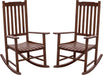 Acacia Wood Outdoor Rocking Chairs Set of 2 (Brown)