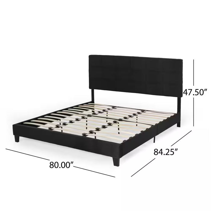 Eveleth Black Wood King Bed Frame