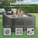 4-Person Plug & Play Square Outdoor Hot Tub Spa W/ 13 Jets, Taupe