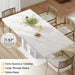 63" Modern White Faux Marble Dining Table for 6 with Storage Cabinet | Rectangular Kitchen Dinner Table with 3-Tier Shelves and an Acrylic Door, Seats 4-6,Table Only for Dining Room and Apartment