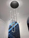 Six Ring LED Dimmable Black Chandelier CeilingLight