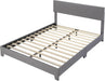 Queen Bed Frame with Upholstered Adjustable Headboard, Platform Bed with Wood Slats, Heavy Duty Mattress Foundation, No Box Spring Needed, Easy Assembly, Light Grey