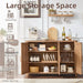Sideboard Buffet Cabinet with Storage, 46" Arc-Shaped Credenza