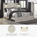 Signature Design by Ashley Cambeck Farmhouse King Panel Bed with Sconce Lights and USB Ports, Foundation or Box Spring Needed, Whitewash