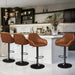 Yaheetech Bar Stools Set of 4, Adjustable Swivel PU Leather, Retro Brown | Counter Height Barstools with Padded Backrest & Armrests, 300 Lb Weight Capacity, Easy Assembly, Home Kitchen, Dining Room