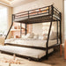 HeavyDuty Metal Twin Bunk Bed SpaceSaving BlackFinish
