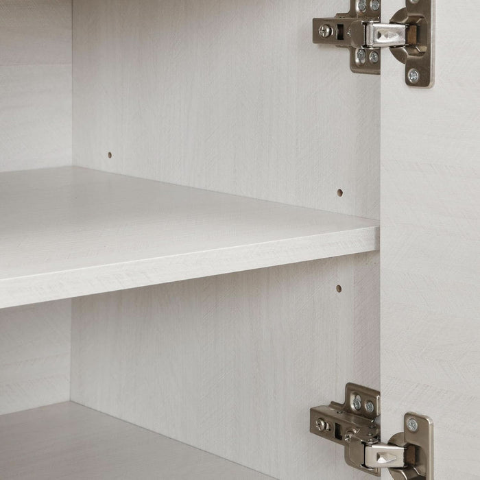 Waterfall Sideboard Buffet Cabinet with Open Shelf and Hidden Storage