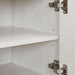 Waterfall Sideboard Buffet Cabinet with Open Shelf and Hidden Storage