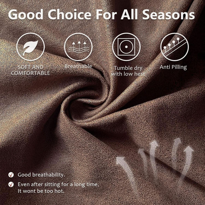 Recliner Sofa Covers - Leather like Recliner Sofa 3 Seater Recliner Couch Covers for 3 Cushion Couch 8 Pieces Washable Stretch Reclining Sofa Slipcovers (Brown)