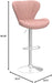 Ellston Velvet Adjustable Swivel Barstools in Pink, Set of 2