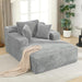 Oversized Chaise Lounge With Deepseat Corduroy Upholstery