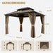 12x10 Hardtop Gazebo Aluminum Frame Weatherproof Durable