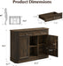 47" Wine Bar Cabinet with LED Light & Power Outlets, 2 Door Coffee Bar Cabinet with 2 Drawers, Sideboard Buffet Cabinet with Storage, Liquor Cabinet for Home Bar, Kitchen Living Room, Walnut Brown
