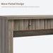 Fluted Home Office Desk Storage, 54" Modern Executive Desk with Charging Station, Wooden Computer Writing Desk with File Cabinet & Drawers for Study, Living Room, Bedroom