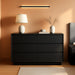 55" Dresser for Bedroom with 6 Drawers, Black Dresser with Metal Slide, Bedroom Dressers, Wood Dressers & Chests of Drawers for Bedroom, Hallway, Black