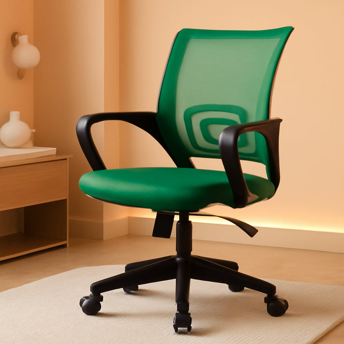 Home Office Chair Ergonomic Desk Chair Mesh Computer Chair with Lumbar Support Armrest Adjustable Rolling Swivel Chair for Women Adults, Green