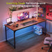 55 X 19.7 Inch Computer Desk, Home Office Desk with Spacious Desktop, Modern Gaming Desk, Writing Study Table for Bedroom, Small Spaces, Work from Home Desk with Metal Frame, Rustic Brown
