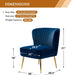 Navy Velvet Wingback Upholstered Chair Gilded Legs