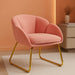 Flower Shape Velvet Vanity Chair Armchair, Modern Side Chair Makeup Chair No Wheels with Golden Metal Legs for Living Room/Dressing Room/Bedroom/Home Office/Kitchen, Pink