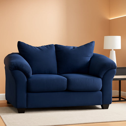 Plush Loveseat - Dark Blue