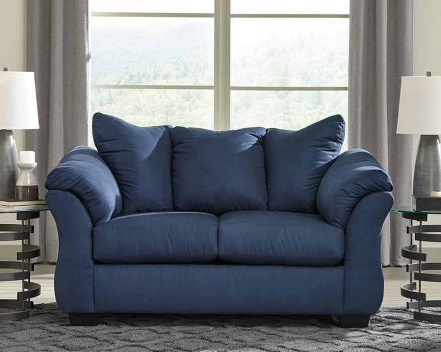 Plush Loveseat - Dark Blue