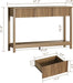 47" Console Table with Drawers, Fluted Narrow Entryway Table with Open Shelf, Farmhouse Sofa Table behind Couch for Hallway, Living Room, Brown