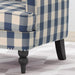 Luxurious Upholstered Blue Checkerboard Club Chair