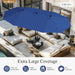15Ft Extra Large Outdoor Patio Umbrella with Base Included, Haze Blue