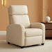 Recliner Chair Single Reclining Sofa Home Theater Seating with Lumbar Support and Padded Backrest for Living Room and Bedroom (Leather, Beige)
