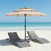 10Ft Patio Umbrella, 3 Tier Outdoor Market Table Umbrellas with 8 Fiberglass Ribs and Push Button Tilt, Windproof, Vented Canopy, UV Protection for Deck, Pool, Backyard