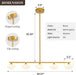Golden Linear Midcentury Chandelier Quintuple Globes