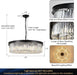 Black 30 Inch Multifacted Crystal Chandelier Light