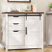 White Farmhouse Lateral File Cabinet Adjustable Shelves