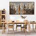 Abstract Modern Canvas Wall Art for Living Room Cityscape New York Wall Decor City Theme Paintings Brown Framed Pictures Office Artwork Wall Decor Bedroom above Bed