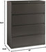 Hirsh 42 Inch Wide 4 Drawer Metal Lateral File Cabinet for Home and Office, Holds Letter, Legal and A4 Hanging Folders, Charcoal