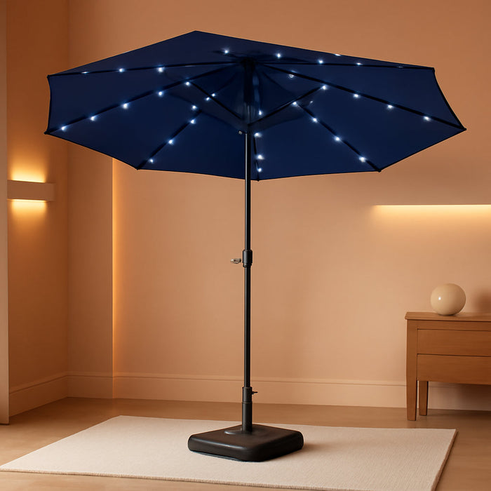 14.4Ft Large Patio Umbrella with 36 Solar LED Lights